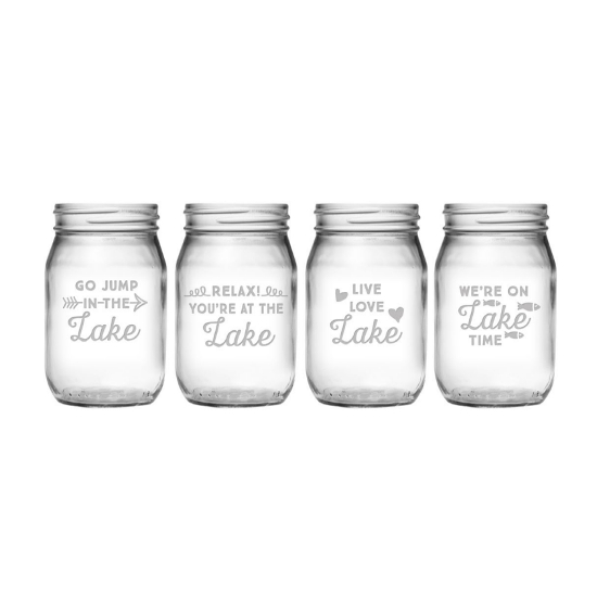 Lake Talk Mason Jar Glasses (set of 4)