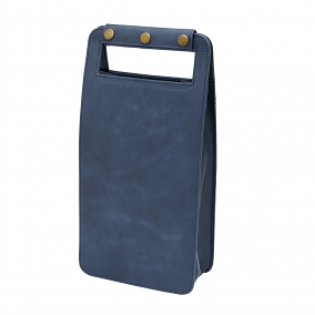 Leather Two Bottle Wine Carrier, Sonoma Navy