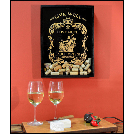 Live Well Wine Cork Catcher Wall Display