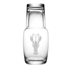 Rock Lobster Etched Bedside Night Bottle 2 Pc Set