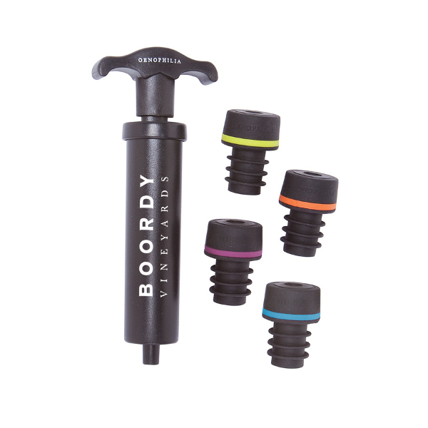 Wine Preserver Vacuum Pump and Stoppers with Company Logo