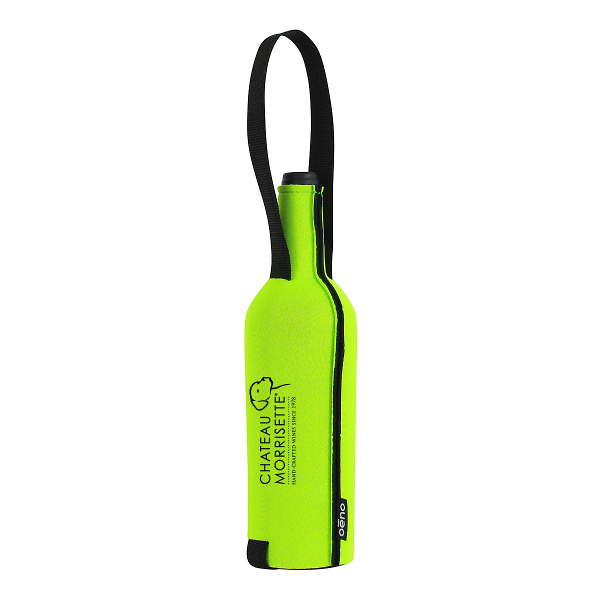 Neoprene Insulating Wine Bottle Slip with Company Logo - Lime (Set of 36)