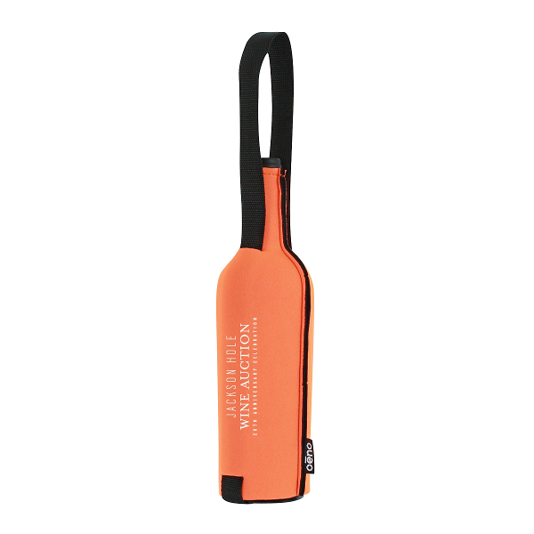 Neoprene Insulating Wine Bottle Slip with Company Logo - Orange (Set of 36)