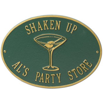 Martini Shaken Up Personalized Wall Plaque