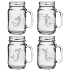 Mermaid Assortment Handled Drinking Jar Set