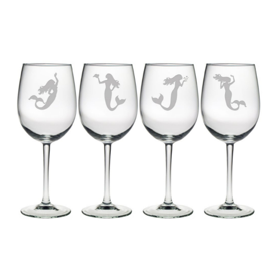 Mermaids All Purpose Wine Glasses (set of 4)