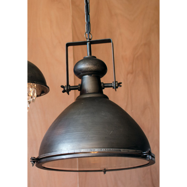 Metal Warehouse Pendant with Glass Cover