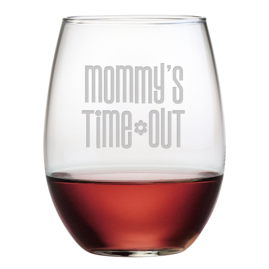 Mommy's Time Out Stemless Wine Glasses (set of 4)
