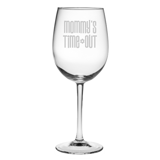 Mommy's Time Out Stemmed Wine Glasses (set of 4)