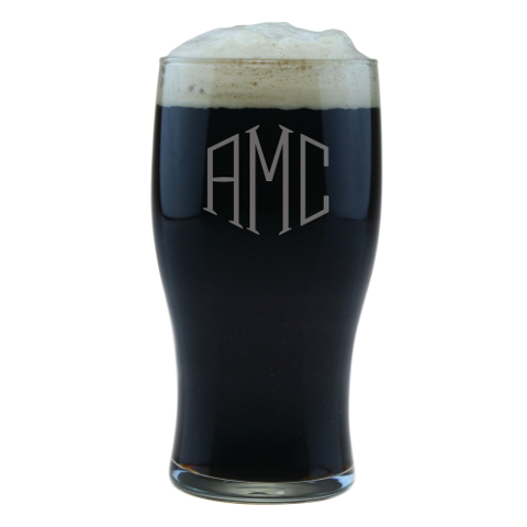 Monogrammed Classic Pub Glasses (set of 4)