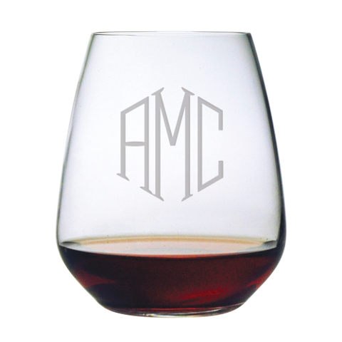 Monogrammed Stemless Wine Glasses (set of 4)