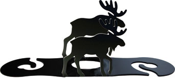 Moose Wrought Iron Wine Glass Caddy