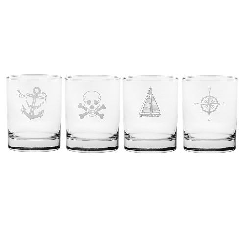 Mutiny Assorted Double Old Fashioned Glasses (set of 4)