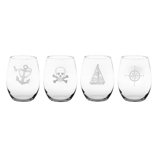 Mutiny Assorted Stemless Wine Glasses (set of 4)