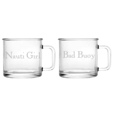 Nauti Girl Bad Buoy Camp Mug Glass Set Of 2