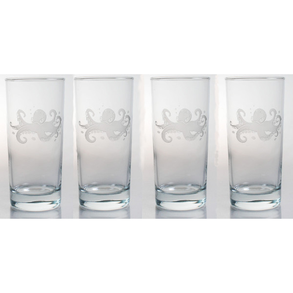 Octopus Cooler Glasses (Set of 4)