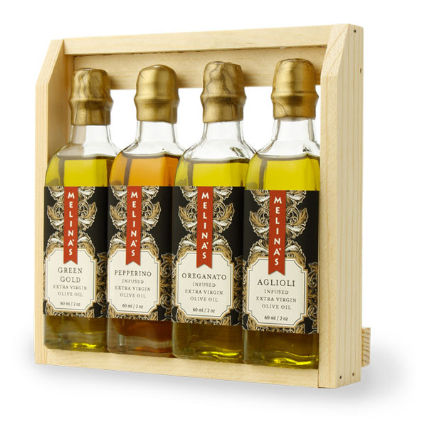 Mediterranean Extra Virgin Olive Oil Wooden Gift Box Set