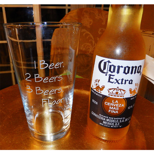 One Beer Two Beer Novelty Pint Glasses (set of 4)