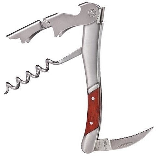 Rosewood Waiter's Corkscrew With Aluminum Case and Company Logo