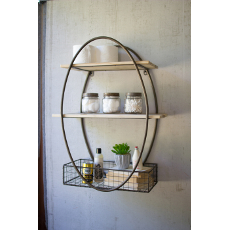Tall Oval Wall Unit with Shelves