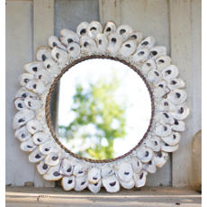 Large Round Oyster Shell Mirror