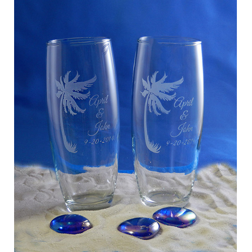 Personalized Paradise Perfection Stemless Toasting Flutes (set of 2)