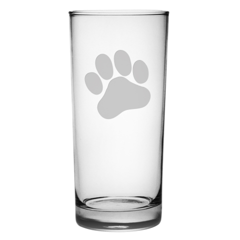 Paw Print Highball Glasses (set of 4)