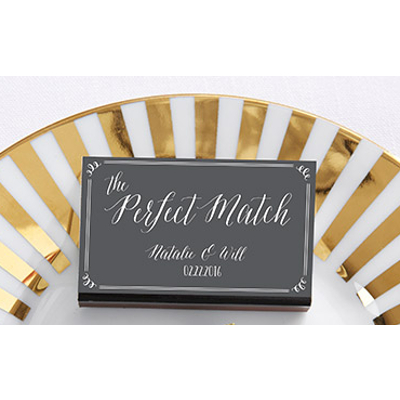 Personalized Chalkboard Style Wedding Matchboxes (set of 50)