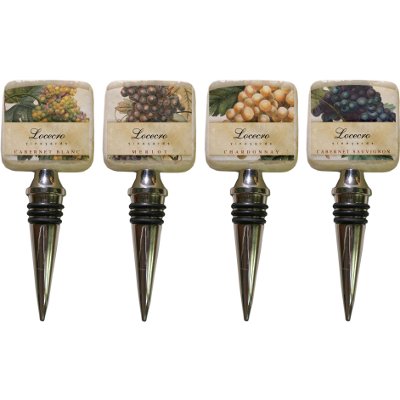 Personalized Italian Marble Wine Varietal Bottle Stopper