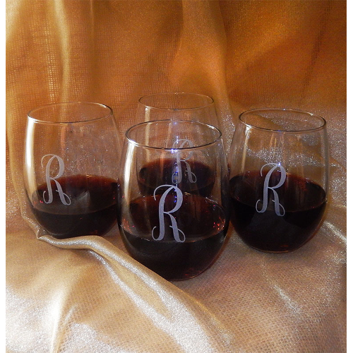 Personalized Stemless Wine Glasses (set of 4)
