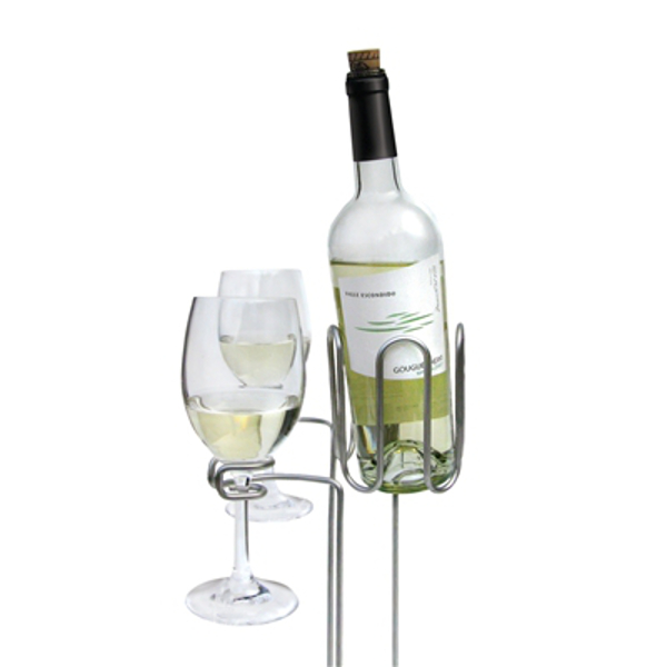 Picnic Wine Bottle and Stem Stake Set