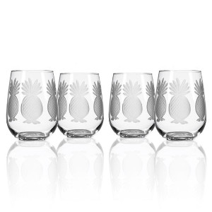 PINEAPPLE 15.75 OZ STEMLESS WINE TUMBLER | SET OF 4