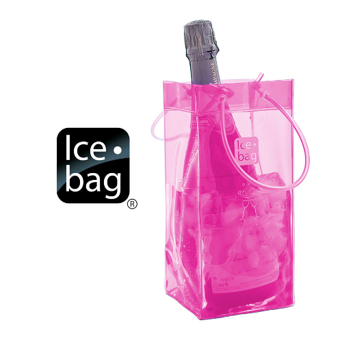 Ice Bag Collapsible Wine Cooler Bag, Pink