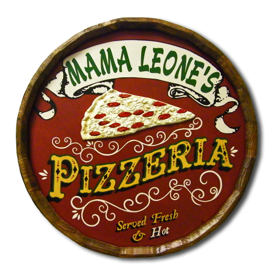 Pizzeria Personalized Quarter Barrel Sign