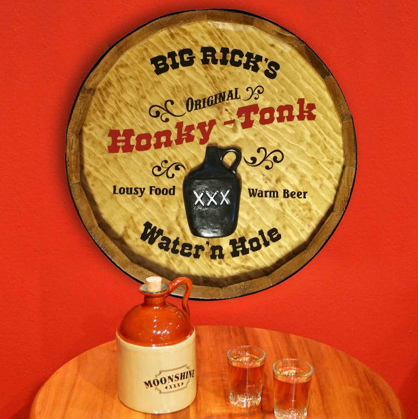 Personalized Honky Tonk Quarter Barrel Sign