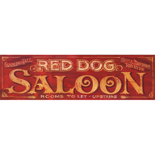 Personalized Red Dog Saloon Sign