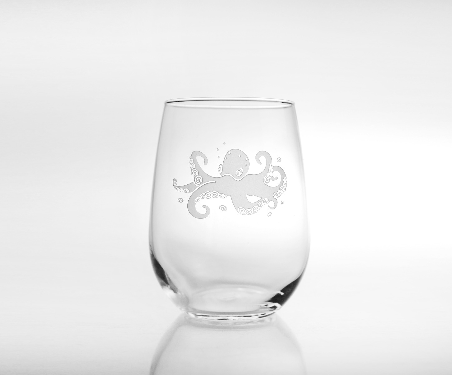 Octopus Stemless White Wine Glasses (Set of 4)