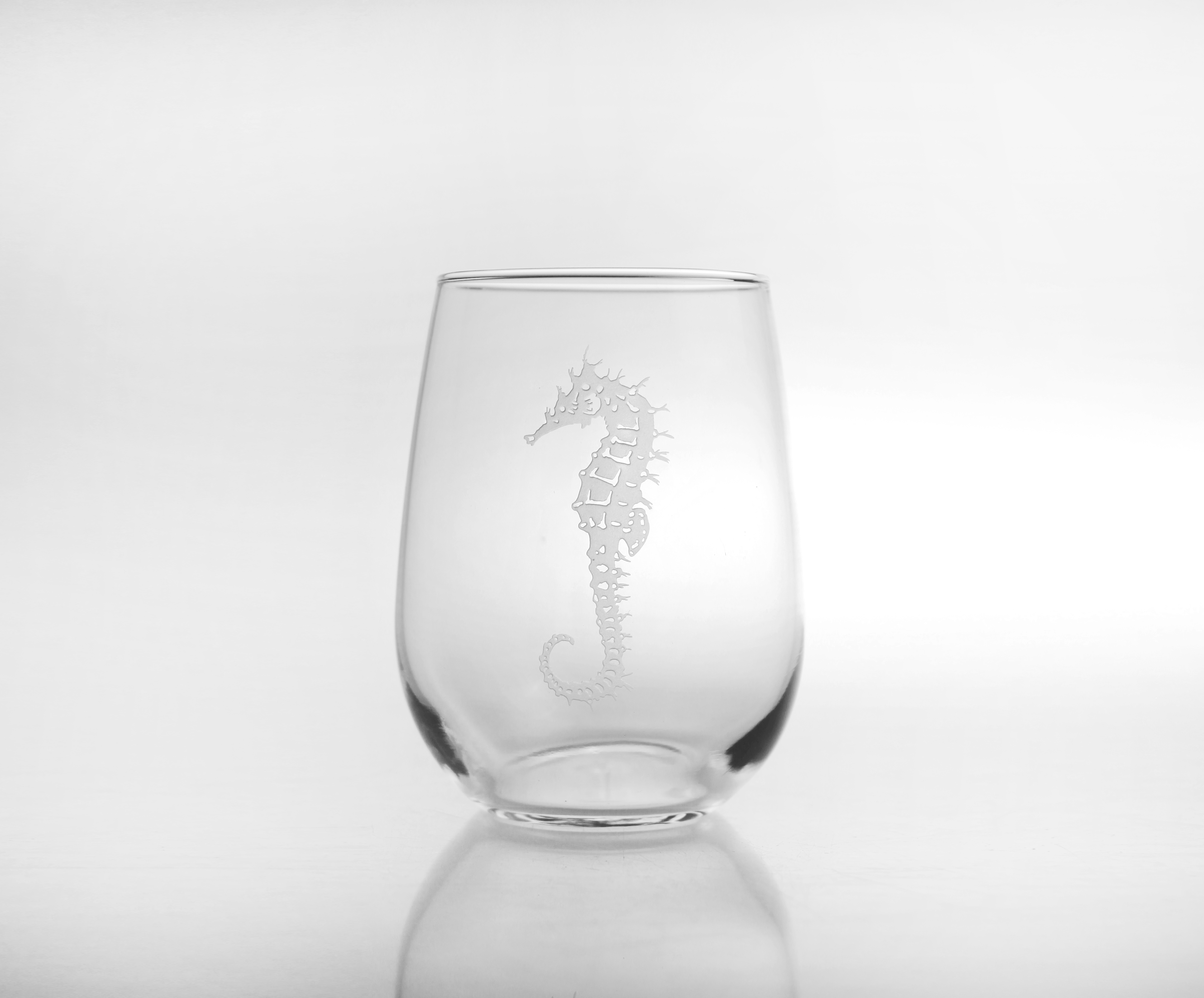 Seahorse Stemless White Wine Glasses (set of 4)