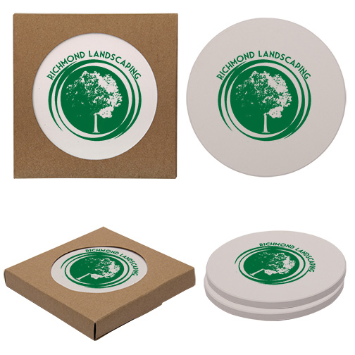 Corporate Logo Round Coasters with Cork Backing (100 sets of 2)