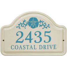 Sand Dollar Ceramic Arched Address Plaque