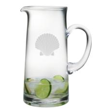Scallop Shell Etched Tankard Pitcher