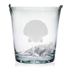 Scallop Shell Etched Ice Bucket