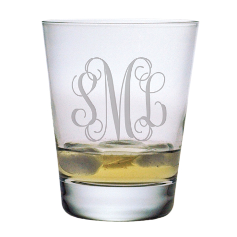 Elegant Scroll Monogram DOF Glasses (set of 4)