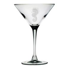 Seahorse Etched Martini Glass Set