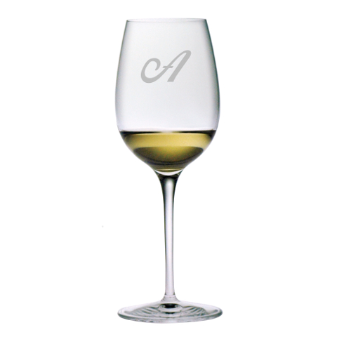 Single Letter Monogram Chardonnay Glasses (set of 4)