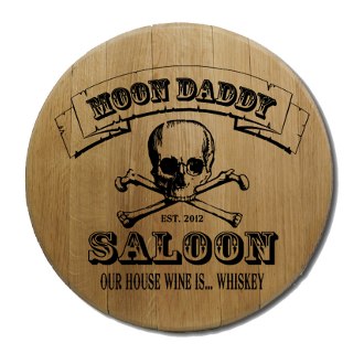 Skull and Crossbones Barrel Head Sign