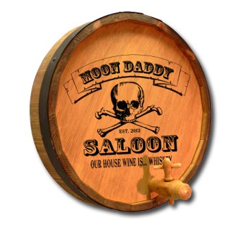 Skull and Crossbones Quarter Barrel Sign