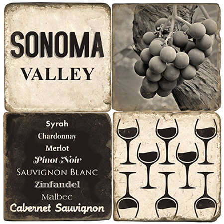 Sonoma Valley Marble Coasters (set of 4)