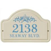 Starfish Ceramic Arched Address Plaque