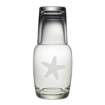 Starfish Bedside Carafe and Glass 2-Piece Set